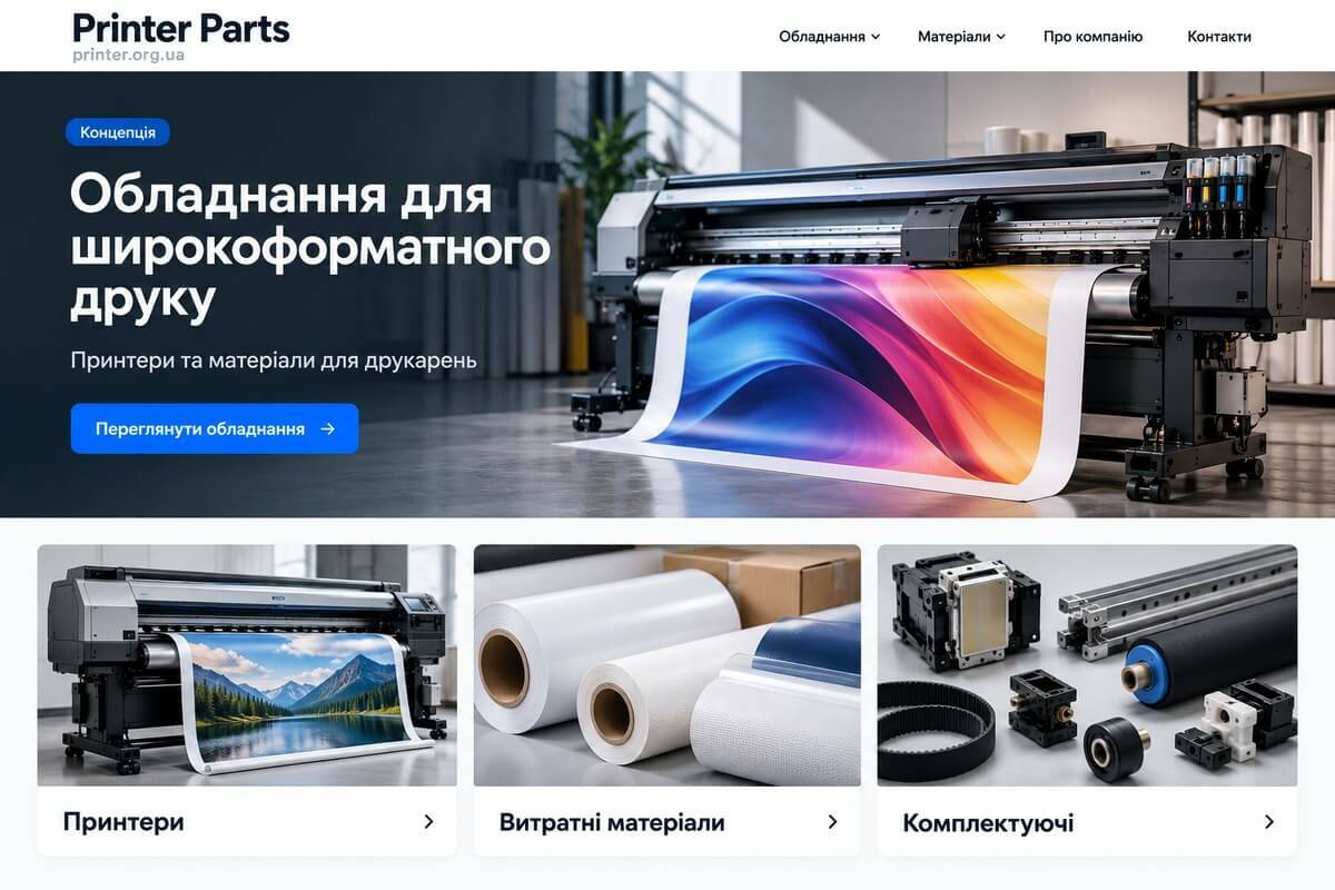 Концептуальна ілюстрація головної сторінки Printer.